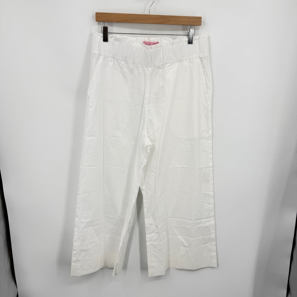 NWOT Quiet Culture Take Pause white crop wide leg pants Women’s Pant L XL